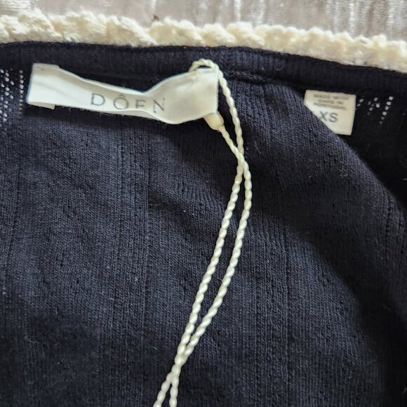 Doen ROMY TEE IN BLACK QUELLE JOLIE POINTELLE 100% organic cotton  size XS - Picture 6 of 6